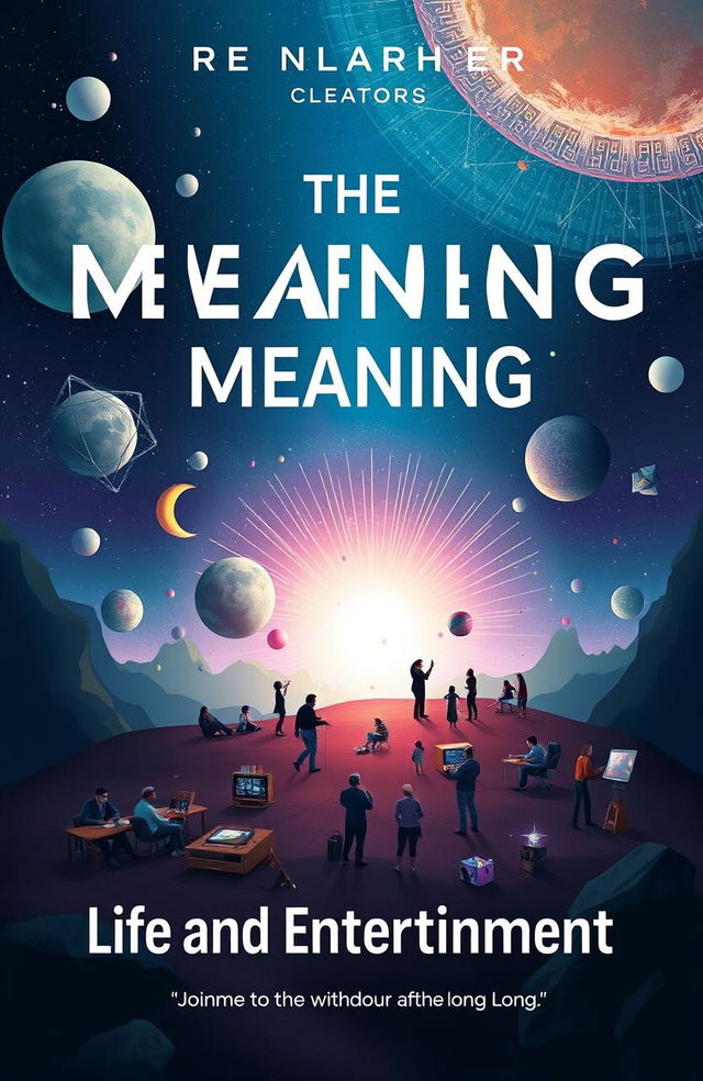 A conceptual book cover design for 'The Void of Meaning: Life and Entertainment'