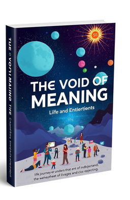 A conceptual book cover design for 'The Void of Meaning: Life and Entertainment'