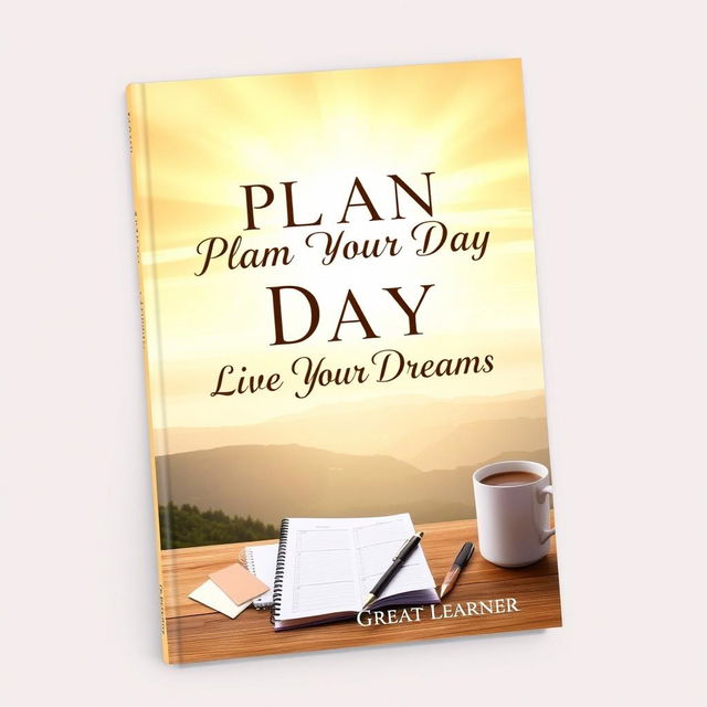 A visually appealing book cover for 'Plan Your Day, Live Your Dreams' by Great Learner