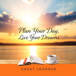 A visually appealing book cover for 'Plan Your Day, Live Your Dreams' by Great Learner