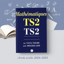 A captivating cover for a TS2 Mathematics textbook that blends classic themes of homework and composition