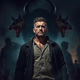 A visually striking and emotional scene that captures the essence of a man transforming from a good, honest family man into a figure of darkness and conflict