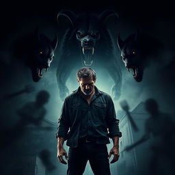 A visually striking and emotional scene that captures the essence of a man transforming from a good, honest family man into a figure of darkness and conflict