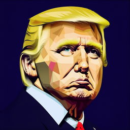 A unique Picasso-styled Cubist portrait of Donald Trump, focusing on geometrical forms and multiple perspectives while avoiding any political connotations.