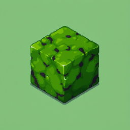 A pixel art block covered in lush green moss, designed for a 2D video game