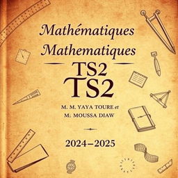 An elegant cover design for the TS2 Mathematics booklet, focusing on themes of old homework and composition