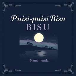 A serene and reflective book cover design for 'Puisi-puisi Bisu' using elegant font for the title
