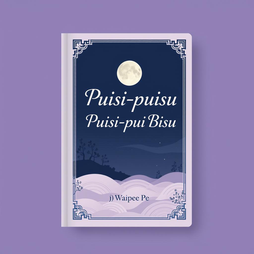 A captivating book cover design for 'Puisi-puisi Bisu' by Waipee Pe, featuring an elegant font for the title