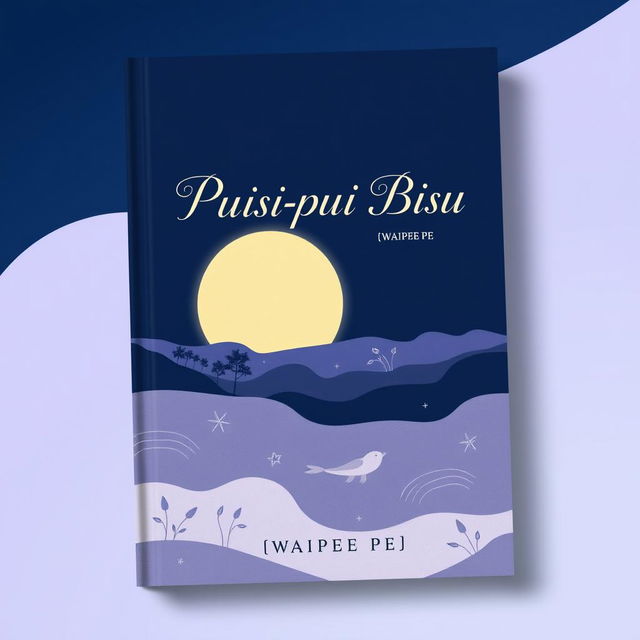 A captivating book cover design for 'Puisi-puisi Bisu' by Waipee Pe, featuring an elegant font for the title