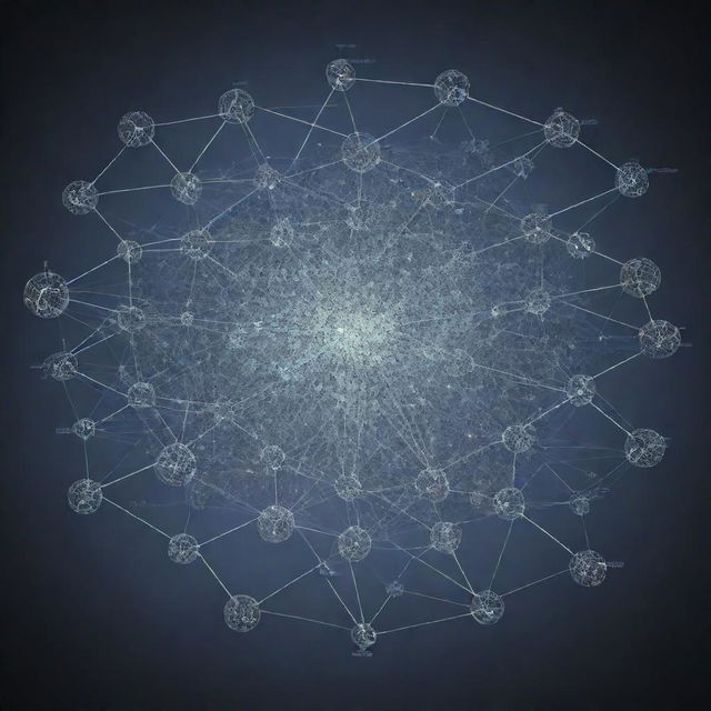 A large, detailed schematic representing a digital population. Each individual is shown as a unique node with intricate connections, showing the complexity of their network.