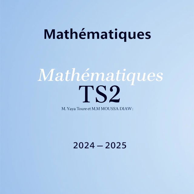 A professional cover design for the TS2 Mathematics booklet, featuring a clean and academic aesthetic