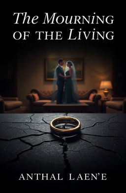 A visually striking ebook cover titled 'The Mourning of the Living,' depicting a metaphorical representation of betrayal and infidelity in marriage