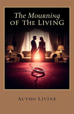 A visually striking ebook cover titled 'The Mourning of the Living,' depicting a metaphorical representation of betrayal and infidelity in marriage
