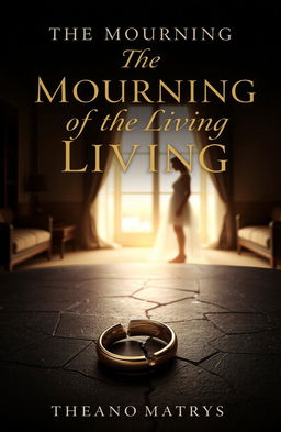 A visually striking ebook cover titled 'The Mourning of the Living,' depicting a metaphorical representation of betrayal and infidelity in marriage