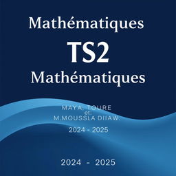 A sleek and modern cover design for the TS2 Mathematics textbook, featuring a sophisticated color palette with a smooth gradient from dark blue to light blue