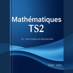 A sleek and modern cover design for the TS2 Mathematics textbook, featuring a sophisticated color palette with a smooth gradient from dark blue to light blue