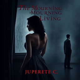 A solemn and striking eBook cover for 'The Mourning of the Living', highlighting themes of betrayal and infidelity in marriage