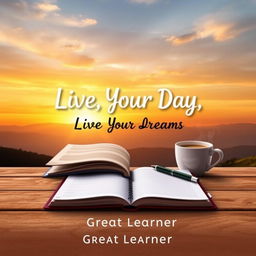 A visually appealing book cover for 'Plan Your Day, Live Your Dreams' by Great Learner