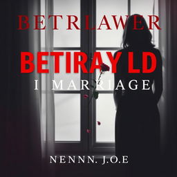 A striking ebook cover that symbolizes betrayal and infidelity in marriage, focusing on the theme of a wife's betrayal towards her husband