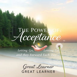 An inspiring book cover for 'The Power of Acceptance: Letting Go and Moving Forward Each Day' by Great Learner