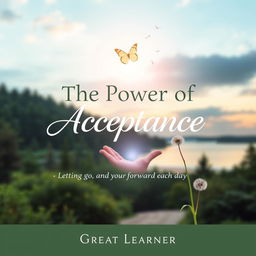 An inspiring book cover for 'The Power of Acceptance: Letting Go and Moving Forward Each Day' by Great Learner
