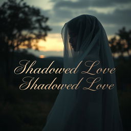 A beautiful nature scene at dusk featuring a veiled figure in a romantic setting