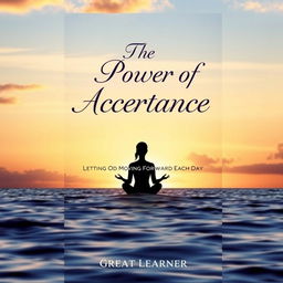 An uplifting book cover for 'The Power of Acceptance: Letting Go and Moving Forward Each Day' by Great Learner