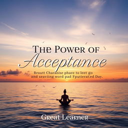 An uplifting book cover for 'The Power of Acceptance: Letting Go and Moving Forward Each Day' by Great Learner