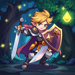 A detailed RPG sprite design featuring a fantasy character in an animated style