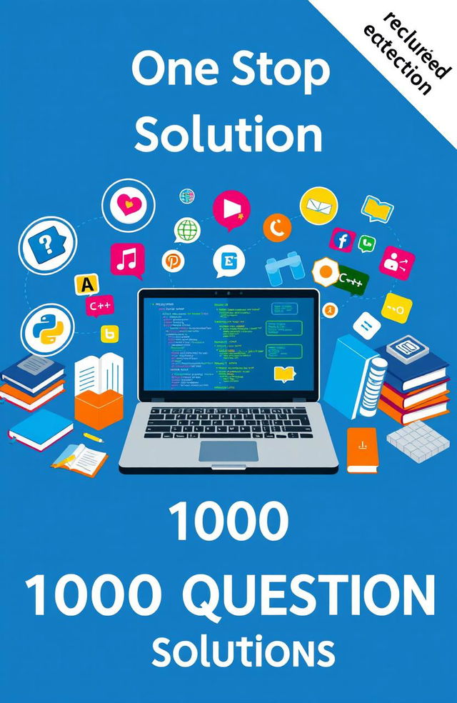 A visually appealing graphic that represents the concept of a 'One Stop Solution' for Computer Science, featuring a collection of 1000 questions and solutions