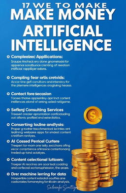 Exploring various ways to make money with artificial intelligence, including creating AI-based applications, leveraging AI tools for businesses, offering AI consulting services, developing AI-driven content creation platforms, and utilizing machine learning for data analysis