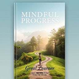 A serene and thought-provoking book cover for 'Mindful Progress' by Great Learner