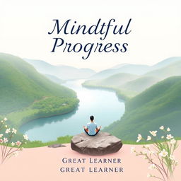 A beautifully tranquil book cover for 'Mindful Progress' by Great Learner