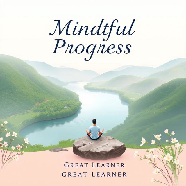 A beautifully tranquil book cover for 'Mindful Progress' by Great Learner