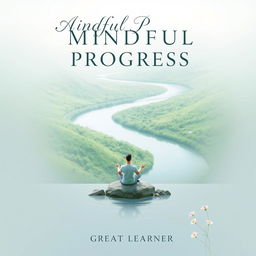 A beautifully tranquil book cover for 'Mindful Progress' by Great Learner