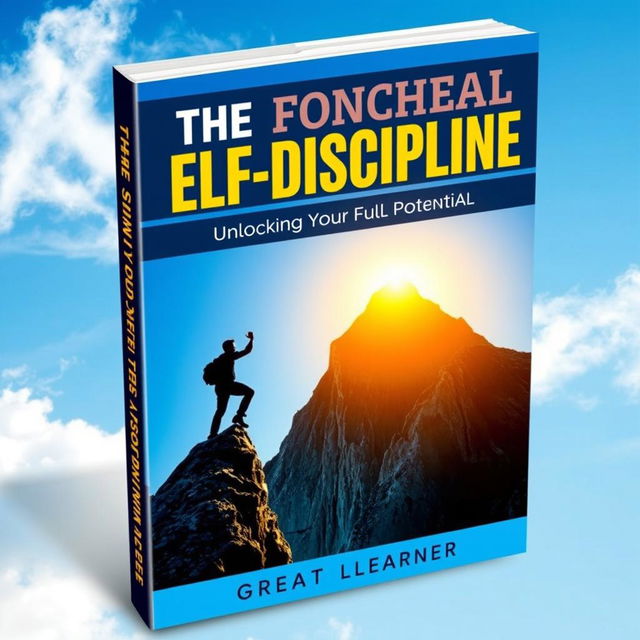 A motivational and visually impactful book cover for 'The Power of Self-Discipline: Unlocking Your Full Potential' by Great Learner