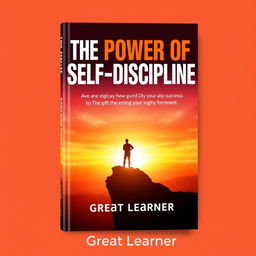 An inspiring and bold book cover for 'The Power of Self-Discipline' by Great Learner