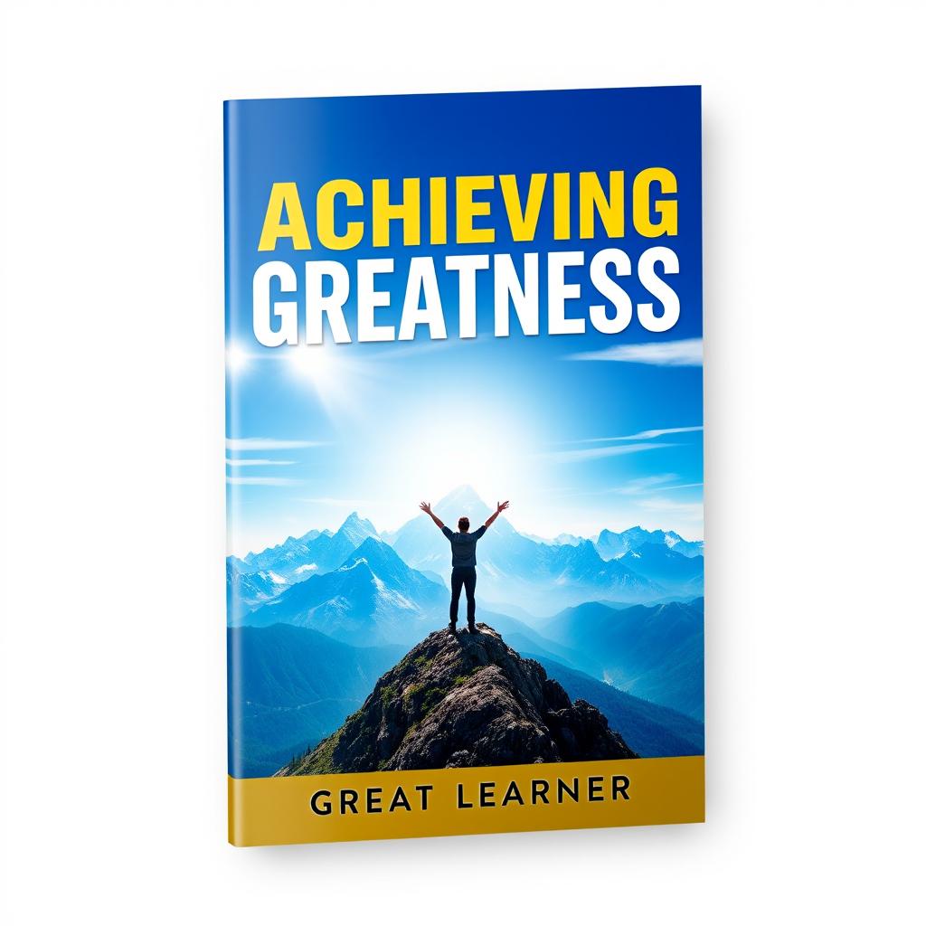 An empowering and striking book cover for 'Achieving Greatness' by Great Learner