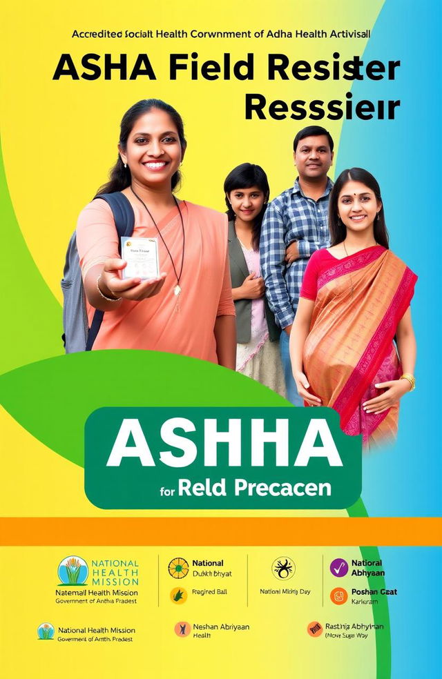 A front cover design for an Accredited Social Health Activist (ASHA) Field Register