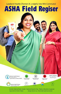 A front cover design for an Accredited Social Health Activist (ASHA) Field Register