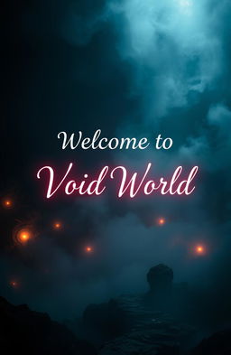 A romantic and mysterious scene set in a void fantasy world, with swirling mists and ethereal lights illuminating the darkness