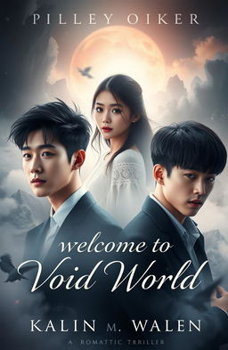 A captivating book cover for a romantic thriller titled 'Welcome to Void World'