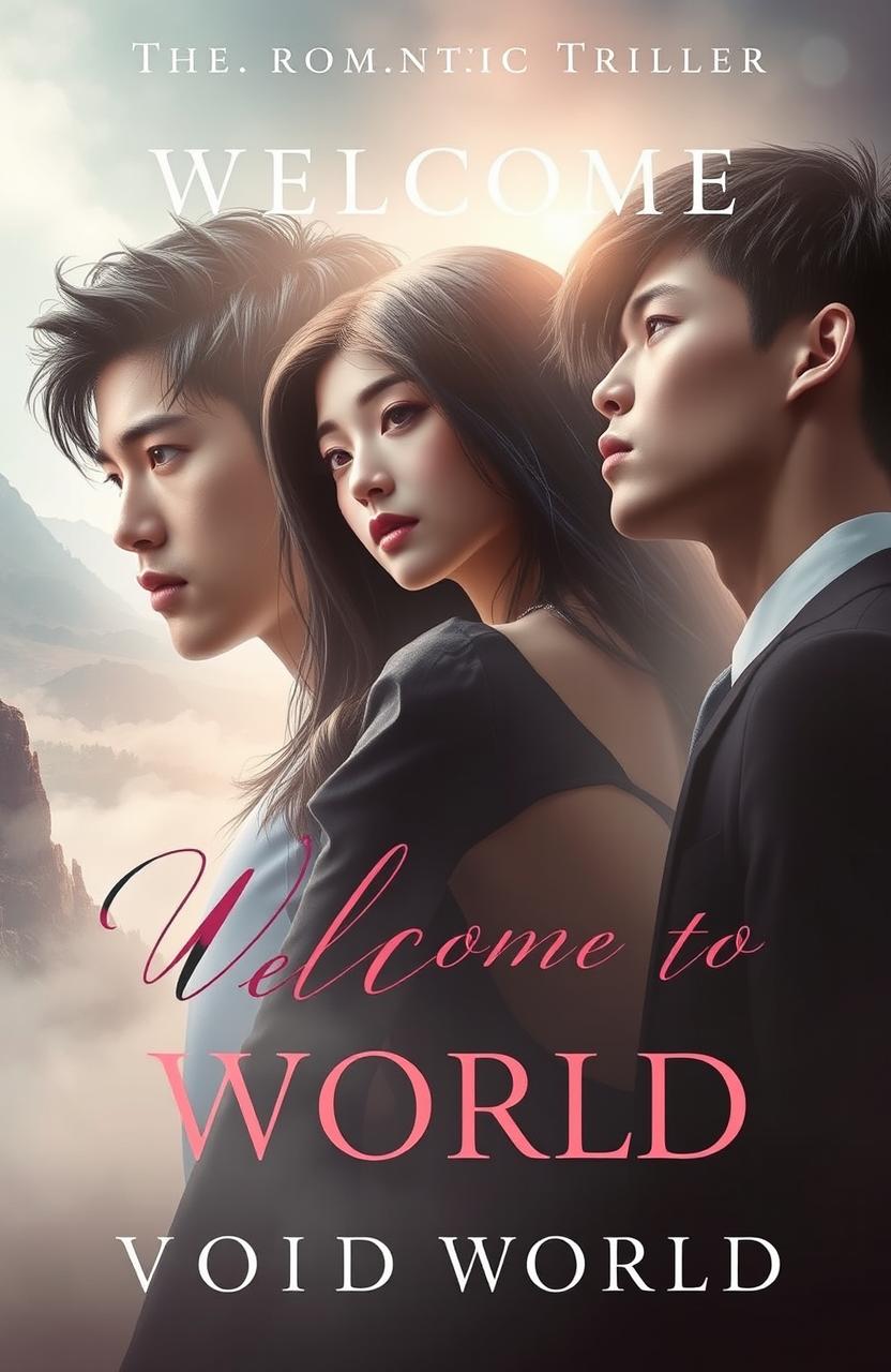 A captivating book cover for a romantic thriller titled 'Welcome to Void World'