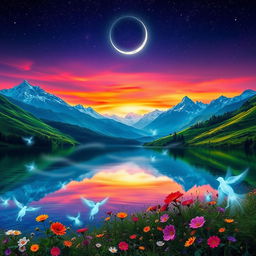 A fantastical landscape showcasing a mystical scene titled 'Echoes of Destiny'