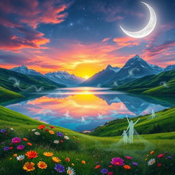A fantastical landscape showcasing a mystical scene titled 'Echoes of Destiny'