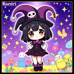 A vibrant and playful artwork featuring Kuromi from Sanrio