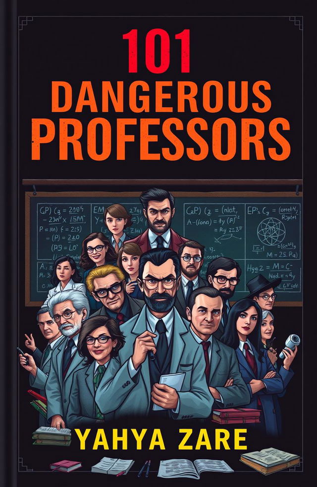 A striking cover image for the book titled '101 Dangerous Professors' by Yahya Zare