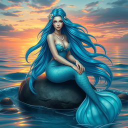 A captivating and enchanting scene featuring Marina Tide, a stunning siren of the sea, beautifully depicted with soft, flowing curves that mimic the gentle ebb and flow of ocean waves