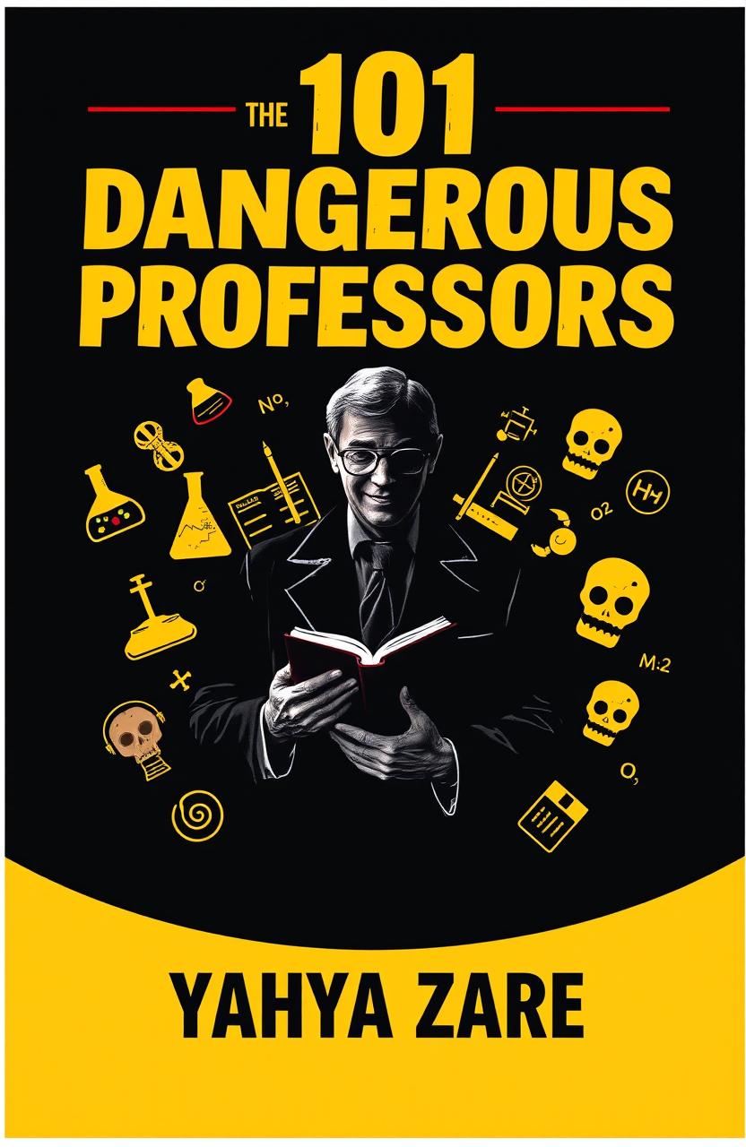 A striking book cover for 'The 101 Dangerous Professors' written by Yahya Zare