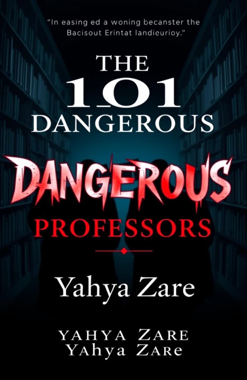 A cover image for a book titled 'The 101 Dangerous Professors' by Yahya Zare, featuring a striking design that captures the essence of danger and academia